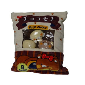 Cute Bear Milk Choco Plush Pillow With 8 Stuffed Bear Toys Zip Closure